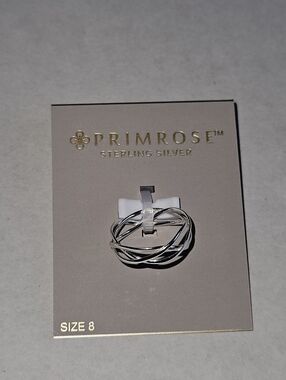 Sterling Silver Crossover Band Ring, Size: 8